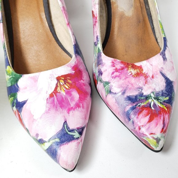 Anthropologie Seychelles Floral Leather Heels, 7 - Picture 12 of 14